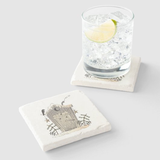 Primitieve Onderzetters van de Rustische Buitenkas (Zijkant)