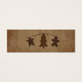 Primitieve Ornamenten Label ophangen Mini Visitekaartjes (Voorkant)