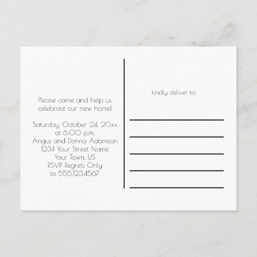 Primitieve Outhouse Sheep Home Housewarming Party Uitnodiging Briefkaart (Achterkant)