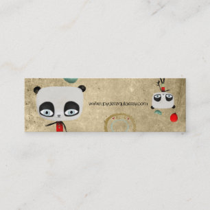 Primitieve Panda beer vogel fee gelukkige verjaard Mini Visitekaartje