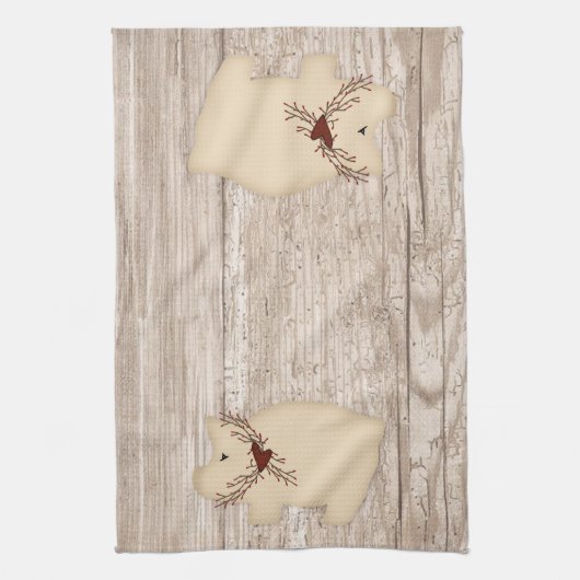 Primitieve Pig Kitchen Towel Theedoek (Verticaal)