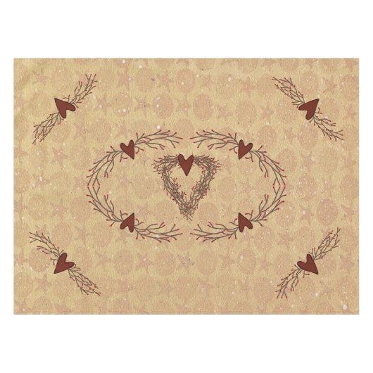 Primitieve Pip Berry Hart Krans Tafelkleed (Voorkant (Horizontaal))