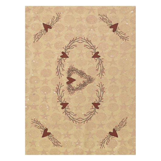 Primitieve Pip Berry Hart Krans Tafelkleed (Voorkant)