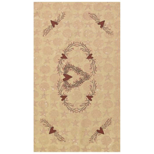 Primitieve Pip Berry Hart Krans Tafelkleed Groot (Voorkant)