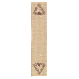 Primitieve Pip Berry Heart Wreath Table Runner Korte Tafelloper
