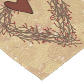 Primitieve Pip Berry Heart Wreath Table Runner Korte Tafelloper (Hoek)