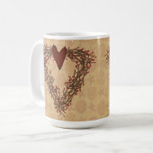 Primitieve Pip Berry Heart WreatMok Koffiemok (Voorkant links)