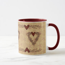 Primitieve Pip Berry Heart WreatMok Mok