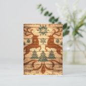 Primitieve rendieren sneeuwvlokken Nordic Christma Feestdagenkaart (Staand voorkant)