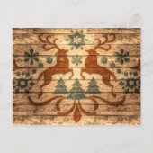 Primitieve rendieren sneeuwvlokken Nordic Christma Feestdagenkaart (Voorkant)