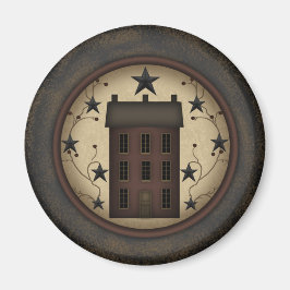 Primitieve rode zoutbak huis magneet