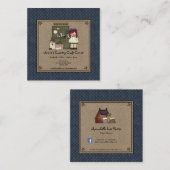 Primitieve rosterstars Country Rag Doll Kraft Vierkante Visitekaartje (Voorkant / Achterkant)