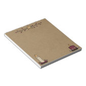 Primitieve Rustic Note Pad met kaarsen en bessen Notitieblok (Schuin)
