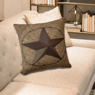 Primitieve rustieke boerlap western land texas sta kussen