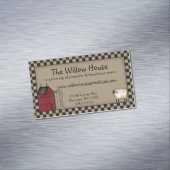 Primitieve Saltbox House en Willow Tree Editable Magnetisch Visitekaartje (Voorbeeld)