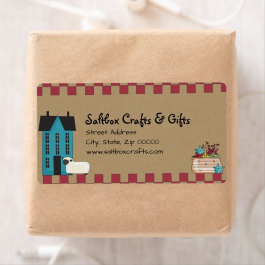 Primitieve Saltbox House Label (Insitu)