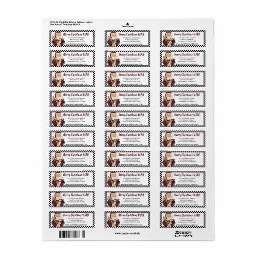 Primitieve Santa Claus retour adres label (Full Sheet)