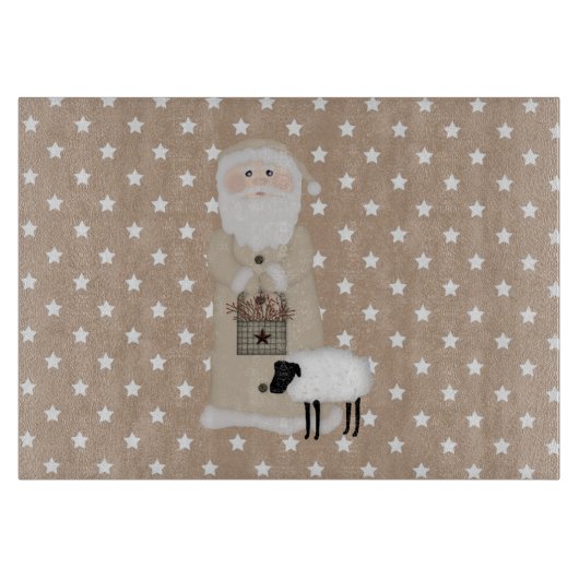 Primitieve Santa Glass snijplank (Voorkant)