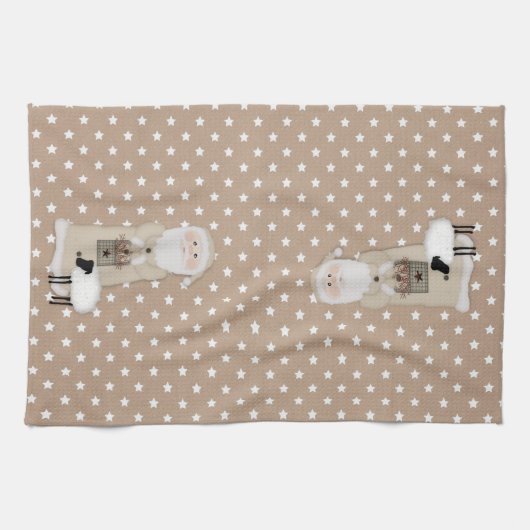 Primitieve Santa Kitchen Towel Theedoek (Horizontaal)