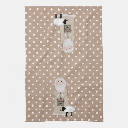 Primitieve Santa Kitchen Towel Theedoek (Verticaal)