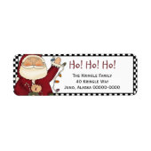 Primitieve Santa Return Adres Label - Vakantie (Voorkant)