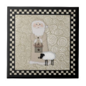 Primitieve Santa Tile Tegeltje (Voorkant)