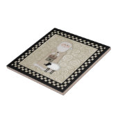 Primitieve Santa Tile Tegeltje (Zijkant)