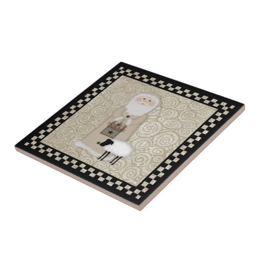 Primitieve Santa Tile Tegeltje (Zijkant)