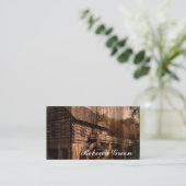 Primitieve schuur hout boerderij bruiloft visitekaartje (Staand voorkant)