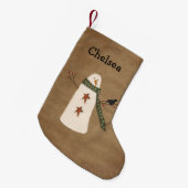 Primitieve sneeuwman kerstkous kleine kerstsok (Voorkant (Hangend))