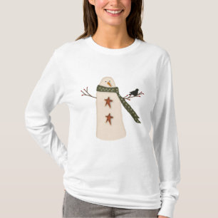 Primitieve sneeuwman vakantie Shirt
