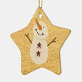Primitieve Sneeuwman Versiering Keramisch Ornament (Links)