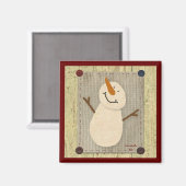 Primitieve sneeuwmanmagneet magneet (Voorkant / Achterkant)