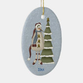 primitieve sneeuwpop keramisch ornament (Rechts)