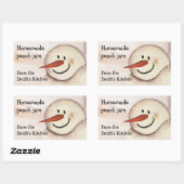 Primitieve sneeuwpop kerst pot Sticker (Vel)