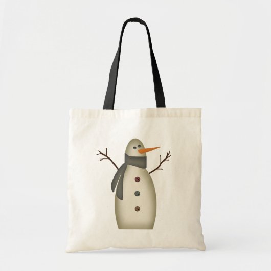 Primitieve Snowman-Canvas tas (Voorkant)