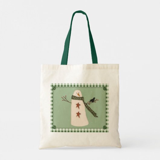 Primitieve Snowman-Canvas tas (Achterkant)