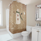 Primitieve Snowman Douchegordijn (In situ)