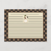 Primitieve Snowman- en Crow Recipe-kaarten Briefkaart (Achterkant)