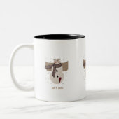 Primitieve Snowman, laat het sneeuwen Tweekleurige Koffiemok (Links)