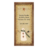 Primitieve Snowman-rackkaart Reclamekaart (Voorkant)