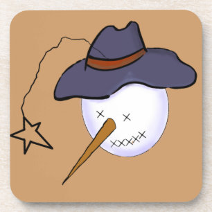 Primitieve Snowman voor kerstmis Bier Onderzetter