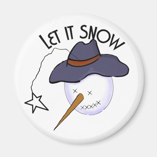 Primitieve Snowman voor kerstmis Magneet (Voorkant)