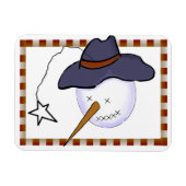 Primitieve Snowman voor kerstmis Magneet (Horizontaal)