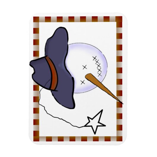 Primitieve Snowman voor kerstmis Magneet (Verticaal)
