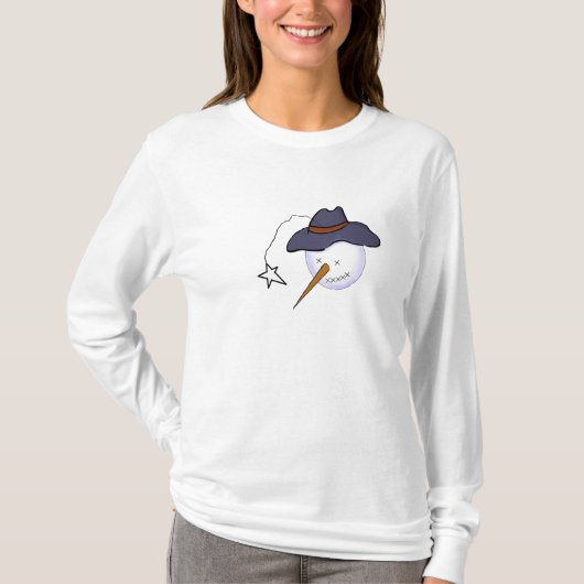 Primitieve Snowman voor kerstmis T-shirt (Voorkant)