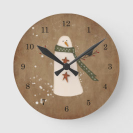 Primitieve Snowman Wall klok
