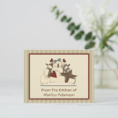 Primitieve Snowmen Recipe Kaarten (Staand voorkant)