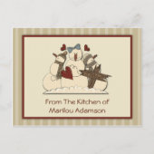 Primitieve Snowmen Recipe Kaarten (Voorkant)