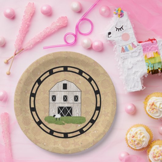 primitieve stal papieren bordje (Feest)